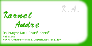 kornel andre business card