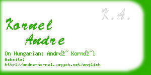 kornel andre business card